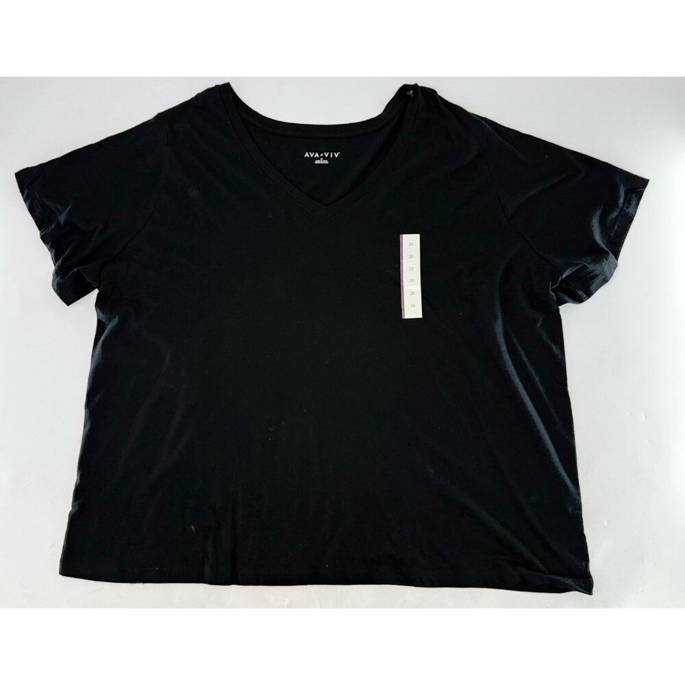 NWT Ava & Viv Plus Size V-Neck Short Sleeve T-Shirt 3x Normcore Wardrobe Staple - Picture 3 of 7